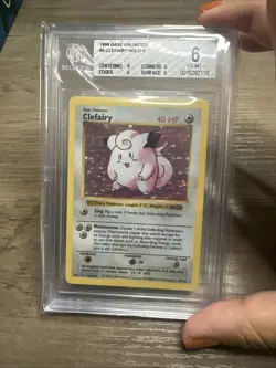 Pokemon 1999 Base Unlimited #5 Clefairy Holo Beckett 6 - Image 2