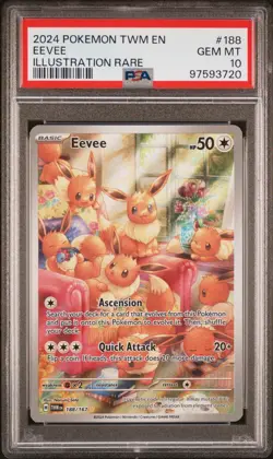 2024 Pokemon Twilight Masquerade Eevee 188/167 Illustration Rare PSA 10 - Image 1
