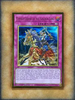 Yugioh Conquistador of the Golden Land MGED-EN054 Gold Rare 1st Ed NM - Image 1