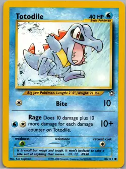 Totodile 80/111 Non Holo Neo Genesis - Pokemon Card - NM - Image 1
