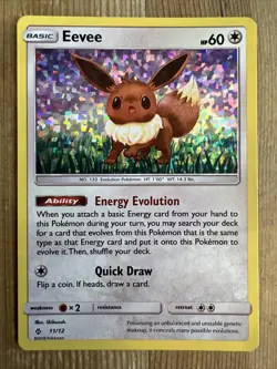 Pokemon - Eevee - 2018 McDonald's Promo Card 11/12 - Holo Rare LP - Image 1
