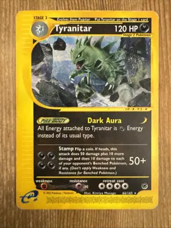 Tyranitar 66/165 Non-Holo Rare Expedition 2002 Pokemon Card WOTC DMG - Image 1