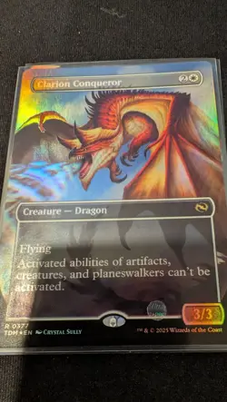 MTG: Clarion Conqueror, Borderless FOIL, Tarkir: Dragonstorm, Pack Fresh - Image 1