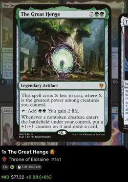 MTG Eld 161 Throne of Eldraine the Great Henge NM Condition - Image 1