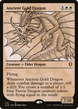 Ancient Gold Dragon SHOWCASE - 376 - Mythic - Commander Legends CLB MTG - Image 1