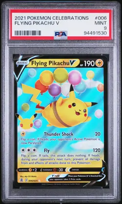 2021 POKEMON CELEBRATIONS #006 FLYING PIKACHU V PSA 9 - Image 1