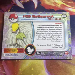POKEMON BELLSPROUT #69 TOPPS TV ANIMATION EDITION Black Logo Mp - Image 2