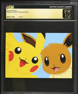 CGC 10 Pristine - Pikachu & Eevee - Pokemon Center Online Postcard Japanese - Image 1