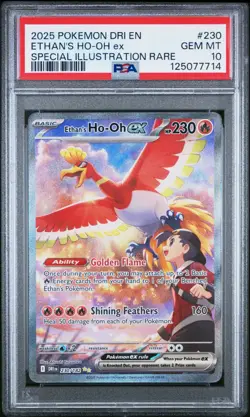 2025 POKEMON DESTINED RIVALS ILLUSTRATION RARE #230 ETHAN'S HO-OH EX PSA 10 - Image 1