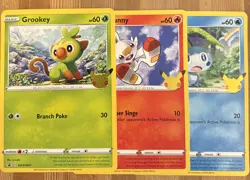 JUMBO Pokemon 25th Anniversary Promo Grookey SWSH001, Scorbunny SWSH002 & Sobble - Image 1