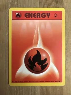 Fire Energy 126/130 Common Base Set 2 Pokemon LP 2000 Vintage WOTC - Image 1