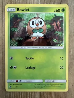 Pokemon TCG Rowlet Mcdonalds Promos 1/12 Holo Promo Promo LP - Image 1
