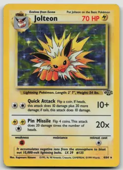 Pokemon Jolteon 4/64 WotC Jungle Holo Rare HP #1 - Image 1