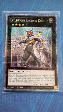Evilswarm Exciton Knight YuGiOh #RA04-EN212 Quarter Century Secret Rare 1st Ed! - Image 1