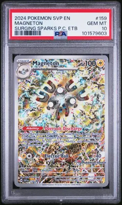 2024 POKEMON SURGING SPARKS POKEMON CENTER ETB PROMO SVP #159 MAGNETON PSA 10 - Image 1