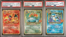 SET 3 PSA 10 MINT JAPANESE Pokemon Charizard Venusaur Blastoise 001/025 -003 S8a - Image 1