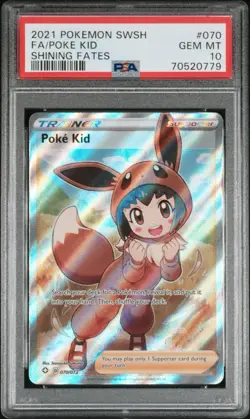 Pokemon! PSA 10 Poke Kid 070/072 - Shining Fates - 2021 FA Trainer - Gem Mint - Image 1