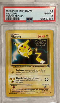 1999 POKEMON GAME PIKACHU MOVIE PROMO #4 NM-MT PSA 8 - Image 1