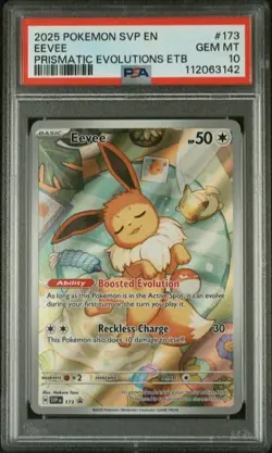 Pokemon Eevee Prismatic Evolutions ETB Promo SVP EN 173 PSA 10 Gem Mint - Image 1