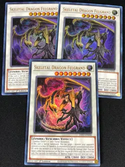 YUGIOH SKELETAL DRAGON FELGRAND DIFO-EN040 1ST ULTRA X3 (NM) - Image 1