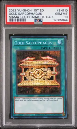 2022 YU-GI-OH! MAMA-MAGNIFICENT MAVENS #EN110 GOLD SARCOPHAGUS PSA 10 - Image 1