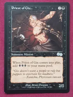 Magic The Gathering URZA'S SAGA PRIEST OF GIX black card MTG - Image 1