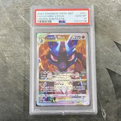 2023 Pokemon SWSH BSP Lucario VSTAR Crown Zenith ETB PSA 10 Gem Mint 291 English - Image 1