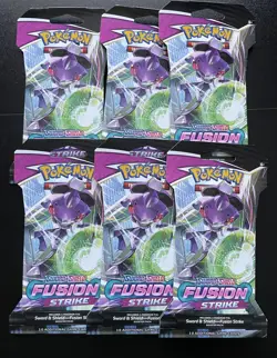 Pokemon TCG: Sword & Shield-Fusion Strike Sleeved Booster Pack x6 - Image 1