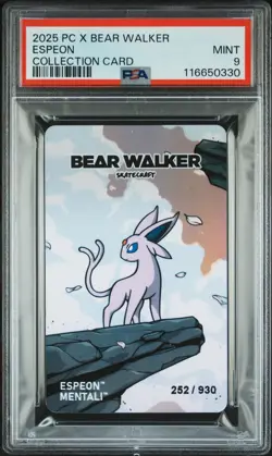 PSA 9 2025 POKEMON CENTER X BEAR WALKER CARDS ESPEON /930 & UMBREON /1600 - Image 2