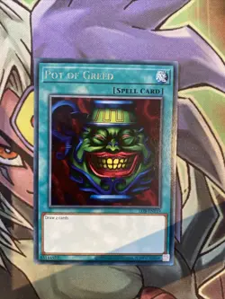 LOB-EN119 Pot Of Greed Rare Unlimited Edition NM Yugioh Card - Image 1