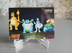 Pokemon Round One Equals Defeat #26 Pokemon Topps Mewtwo Strikes - Textured Holo - Image 1