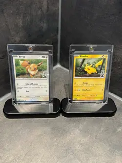 Pokemon Holiday Calendar 2025 Pikachu 025/165 & Eevee With Swirl 133/165 Promo - Image 1