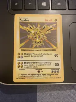 Shadowless Zapdos Holo 16/102 - Pokemon Base Set WOTC 1999 - Image 1