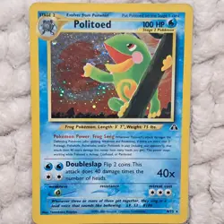 Politoed Neo Discovery Holo Rare Pokemon TCG Card 8/75 Unlimited - SWIRL - Image 1