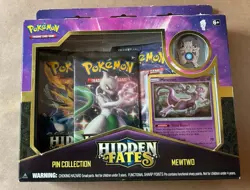 Pokemon Hidden Fates Pin Collection MEWTWO SM214 PROMO FACTORY SEALED - Image 1