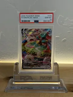 Pokemon Sword & Shield Snorlax VMAX 142/202 PSA 10 GEM MT - Image 1