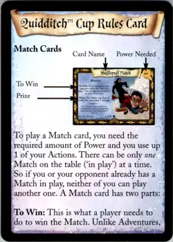 Harry Potter TCG Quidditch Cup Expansion (2001) Rules Card - Image 1