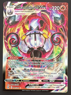 Pokemon TCG Chandelure VMAX Fusion Strike Holo Ultra Rare Card 040/264 - Image 1