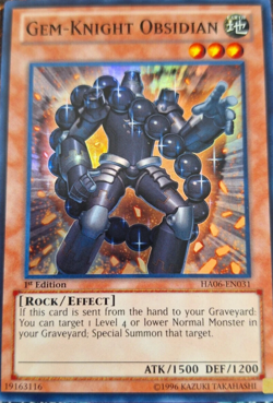 Gem-Knight Obsidian HA06-EN031 Super Rare 1st Edition YuGiOh TCG Card - Image 1