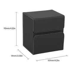 Magnetic PU Leather Card Deck Storage Box With Dice Tray For Trading Card Games - Image 2