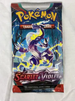 Scarlet & Violet Base Set Booster Pack Pokemon TCG 2023 English Miraidon Art - Image 1