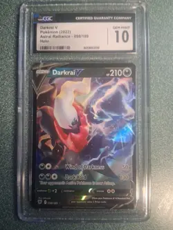 Pokemon TCG 2022 Astral Radiance Darkrai V 098/189 CGC Gem Mint 10 English - Image 1