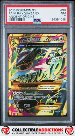 2015 Pokemon Xy Ancient Origins #98 M Rayquaza Ex Ancient Origins PSA 7 - Image 1