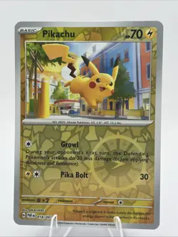 Pokemon Pikachu TCG SV-Paldean Fates #18/91 Common Reverse Holo NM 2024 - Image 1