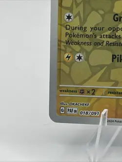 Pokemon Pikachu TCG SV-Paldean Fates #18/91 Common Reverse Holo NM 2024 - Image 2
