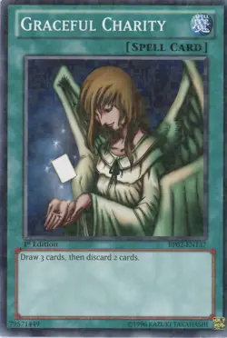 Yugioh Graceful Charity BP02-EN137 Mosaic Rare 1st Edition LP - Image 1