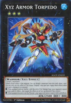 Yu-Gi-Oh! Xyz Armor Torpedo 1st Ed. AGOV-EN039 Super Rare NM/LP x1 - Image 1