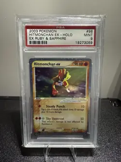 2003 Hitmonchan EX Ruby and Sapphire Holo Card PSA 9 NM-MT 98/109 💎 - Image 1