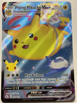 2021 Pokemon SWSH Celebrations Flying Pikachu VM #007/025 - Image 1