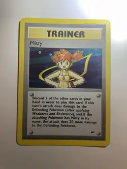 Misty 18/132 Gym Heroes Holo Rare SWIRL Pokemon Tcg Card 1999 WOTC - Image 1